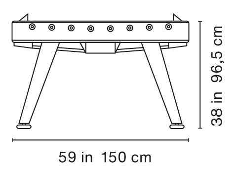 RS2 Indoor Foosball Table Dimensions