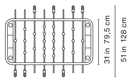 RS2 Outdoor Foosball Table Dimensions