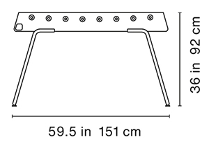 RS3 Steel Outdoor Foosball Table Dimensions