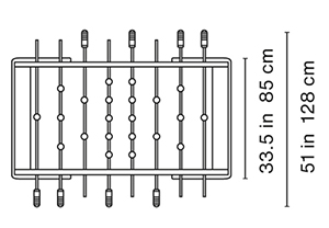 RS3 SteelOutdoor Foosball Table Dimensions