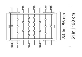 RS4 Foosball Table Dimensions