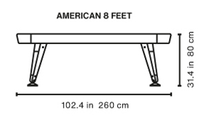 Diagonal 8' Pool Table Dimensions