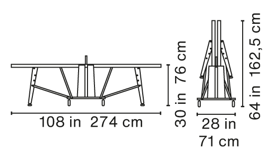 Folding Outdoor Ping Pong Table Dimensions