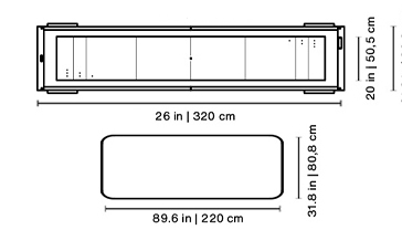 Track 12' Outdoor Shuffleboard Dimensions