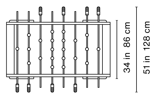 RS3W Outdoor Foosball Table Dimensions